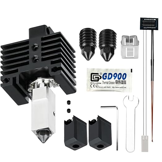 JUUPINE Upgraded Bambu Lab Hotend kit for Bambu Lab P1P/P1S 3D Printer,24V 60W Ceramic Heater HotEnd Kit with Removable Hardened Steel 0.4mm Nozzle for Bambu Labs P1 Series 3D Printers