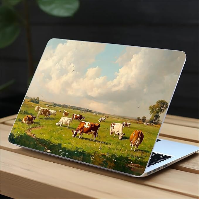 Compatible with MacBook Air 13.3 13.6 Inch Case 2022 2021 2020 2019 Plastic Hard Shell Case Cover,13.6 Air (A2681) M2 2022, Cows and Sheep