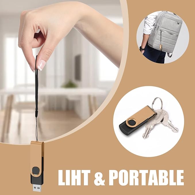 EASTBULL (Not 128GB) 128MB USB Flash Drive Bulk Thumb Drives 100 Pack with Lanyards USB 2.0 Memory Sticks Zip Drive Pen Drive for Storage and Backup Gold 100PCS 128MB