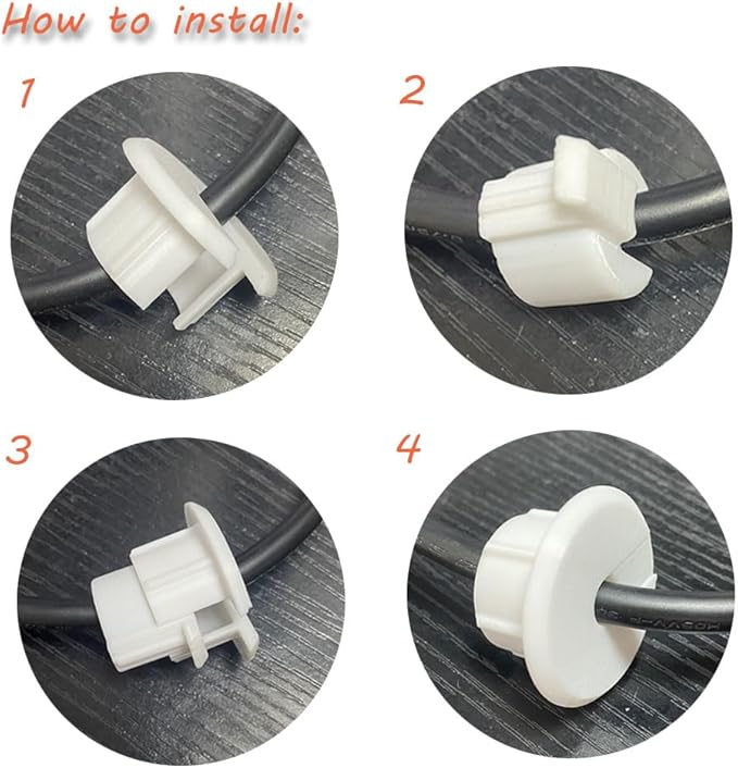 Wall Bushing Grommet for Starlink Dishy Router Ethernet Adapter Cable, Starlink Cable Routing Kit Feed-Through for 1 inch Wall Hole and Furnitures Wire Hole (White, 3 Pack)
