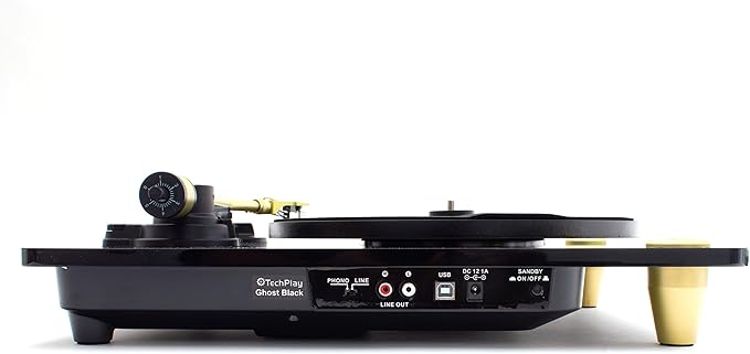 TechPlay Ghost, 2 Speed Belt Driven Turntable with Bluetooth Broadcast. Connects to Your Bluetooth Speakers wirelessly. (Black)