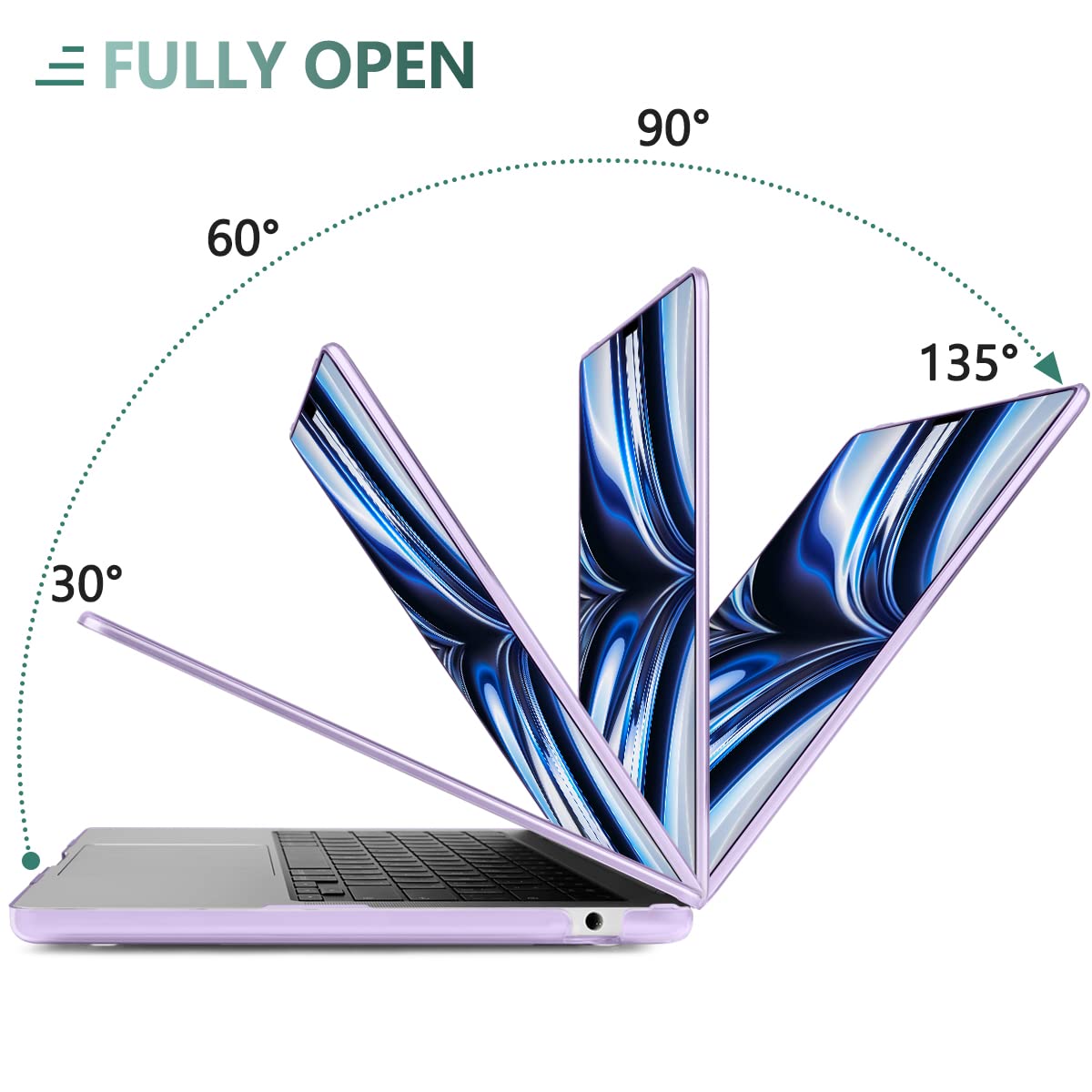 TWOLSKOO for MacBook Air 15 inch Case 2026 2025 2024 2023 Release M5 A3448 M4 A3241 M3 A3114 M2 A2941, Plastic Hard Shell & Screen Protector & Keyboard Cover & Trackpad Film, Purple Mandala