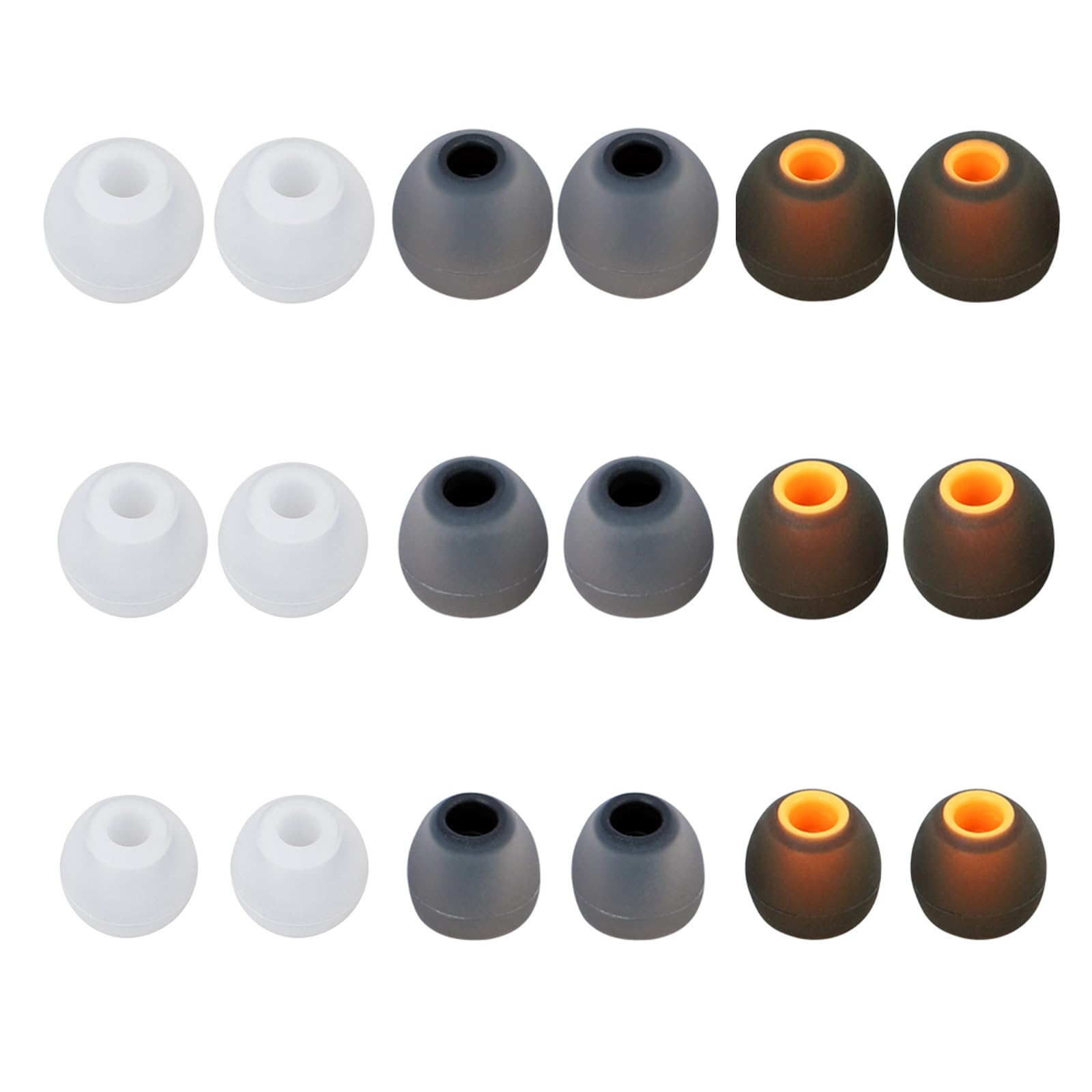 MMYQXI Earbud Replacement Tips Silicone Earbud Tips Earbud Covers Fit for in-Ear Headphones (Inner Hole 3.8mm -5.1mm) Ear Tips Earbud Rubber Tips 9 Pairs S/M/L