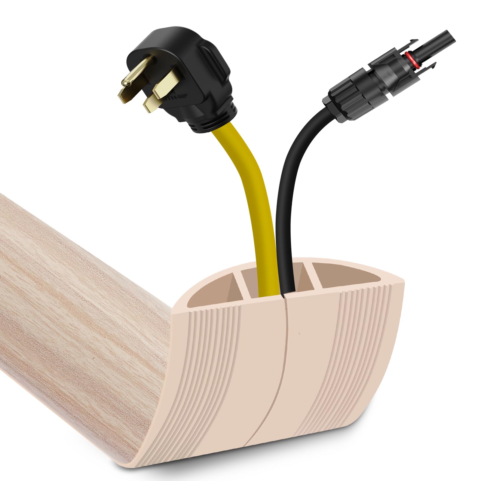 JAHOMFAI Floor Cord Cover 3.3FT Cord Covers for Wires on Floor Protect Wires & Prevent Trip Hazards, Easy to Cut for Home, Office, School, Concerts, Cavity W0.6in x H0.32in