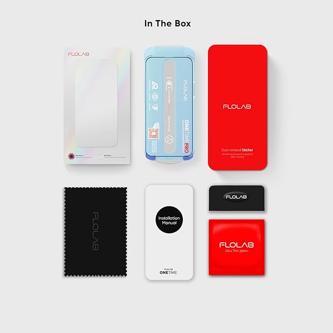 FLOLAB NanoArmour ONETIME PRO for iPhone 15 Pro Screen Protector, Anti-Reflective, Anti-Rainbow, 3D Tempered Glass, Ultra Clear, Edge Reinforced, Easy Install, Dust-Free, Scratch Resistant