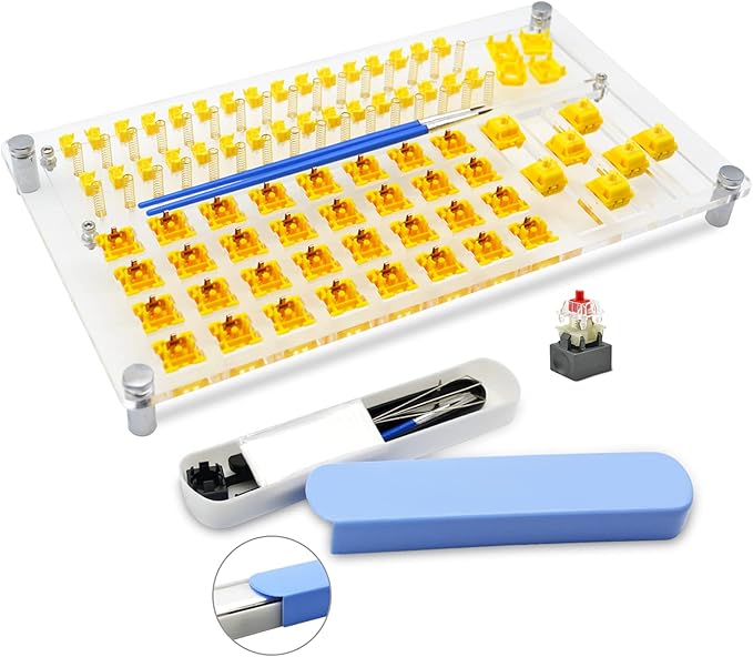 YIMAGUJRX RUNJRX 32 Switch Station, Acrylic Lube Kit for Custom Gaming Keyboard (10Pcs)