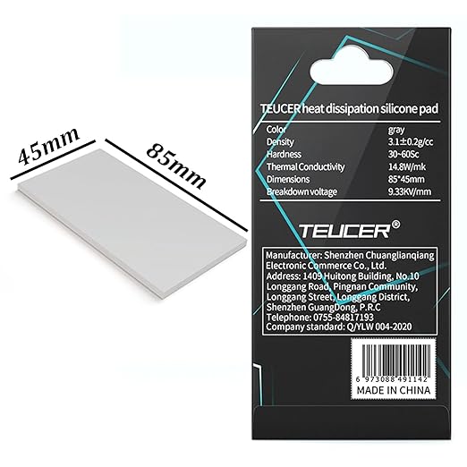 Thermal Pad 14.8 W/mK, 85x45x3mm, Non Conductive Heat Resistance High Temperature Resistance, Silicone Thermal Pads for Laptop Heatsink GPU CPU LED Cooler (3mm)