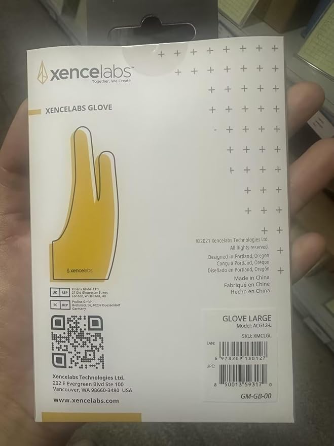 XENCELABS Drawing Glove, Breathable Artist Glove for Drawing Tablet, Two Fingers for Left Right Hand Black Size L