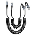 USB Type C Charger Cable Fast Charging [3FT+6FT], 2Pack Coiled USB A to USB C Charger Cable for Car Android Auto USB C Charger Cord, USBC Cable Compatible with iPhone 16/15/Samsung Galaxy A10e A20 S20