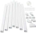 126in Cord Hider Kit, ZhiYo Wire Hiders for TV on Wall, Paintable Cable Management Kit, Wire Cover for Wall Mount TV, White Cable Raceway, Cord Cover Wire Management Kit, 8 x L15.7in W1.18in H0.67in