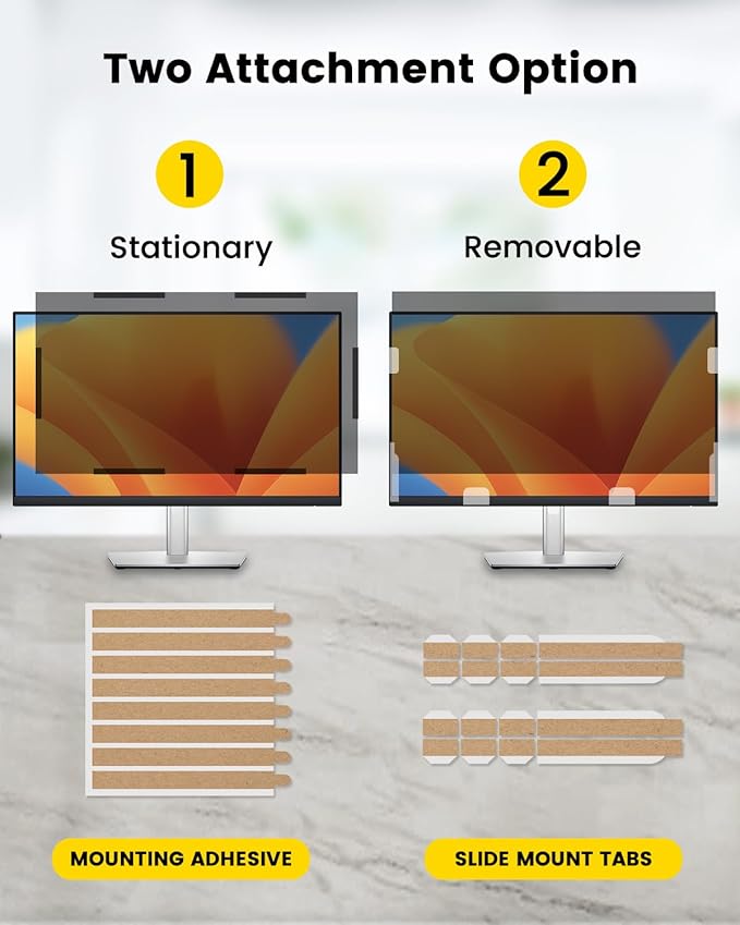 F FORITO 27 Inch 16:9 360°Privacy Screen Protector for Computer Monitor, Removable Eye Protection Anti Blue Light Anti Glare Computer Screen Privacy Shield for All 27" Widescreen Monitors