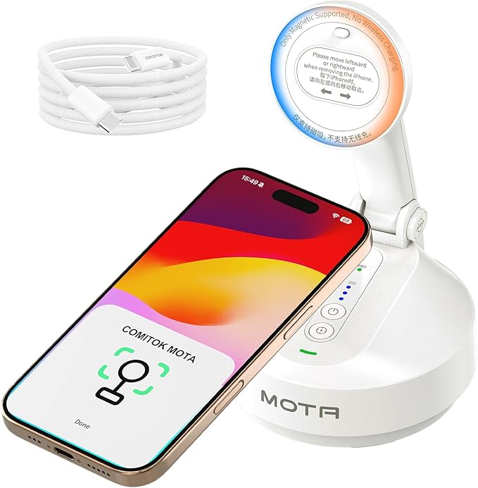 MOTA Gimbal Stabilizer Only for iPhone, [Apple MFi Certified] Phone Gimbal for Recording with Megnetic Holder for Desk, 360 Degree Auto Tracking Gimbal for Vlog, YouTube and Tiktok