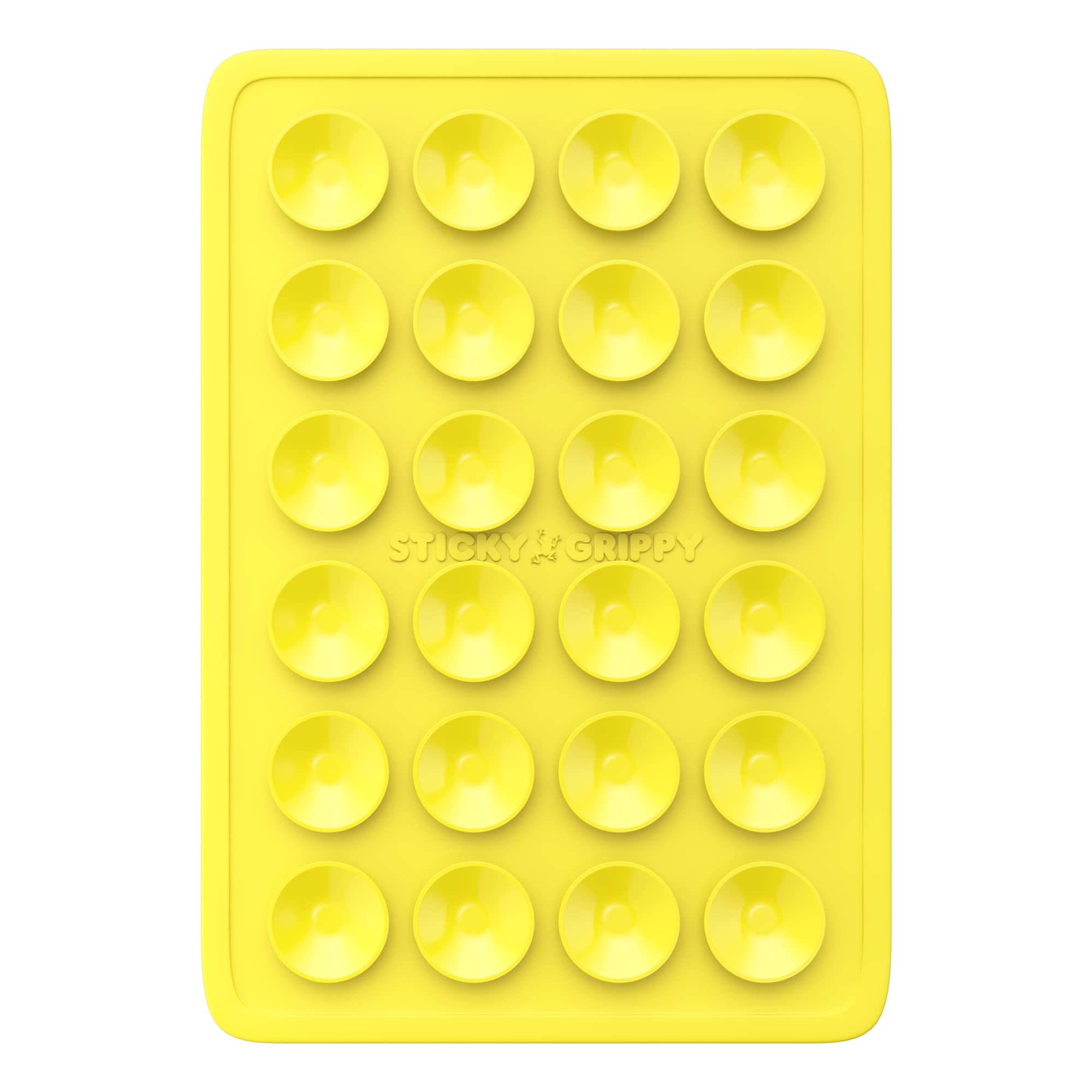 StickyGrippy Suction Phone Case Mount, Sillicon Adhesive Phone Accessory for iPhone and Android, Hands-Free Strong Grip Mirror Shower Phone Holder, Tiktok Videos and Selfies (Yellow)