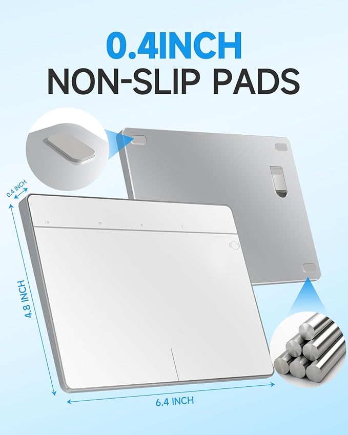 Wireless Bluetooth Trackpad for Windows 10/11, Supports 3 Connection Modes, Portable High-Precision Multi-Gesture Touchpad Mouse Compatible with PC Laptop Computer (White)