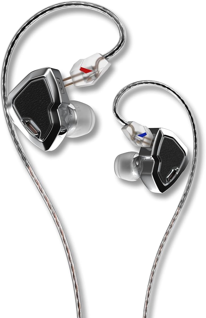 MS2 PRO in-Ear Monitor, 10.2mm Dual-Magnetic Drivers 1DD+1BA Hybird IEMs Wired Earbuds, Zinc Alloy Integrated Molding, Pneumatic Filters for Audiophile Musicians, Detachable 4.4mm OFC Cable