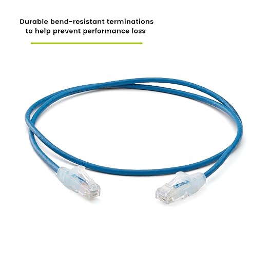 TRUECABLE Cat6 Component Rated Patch Cable, Unshielded (U/UTP), 2ft, Blue, 28AWG Solid Copper, Snagless 10G High-Speed Ethernet Cable, PoE++ 4PPoE 100W, UL Listed, RoHS-3, 5 Pack