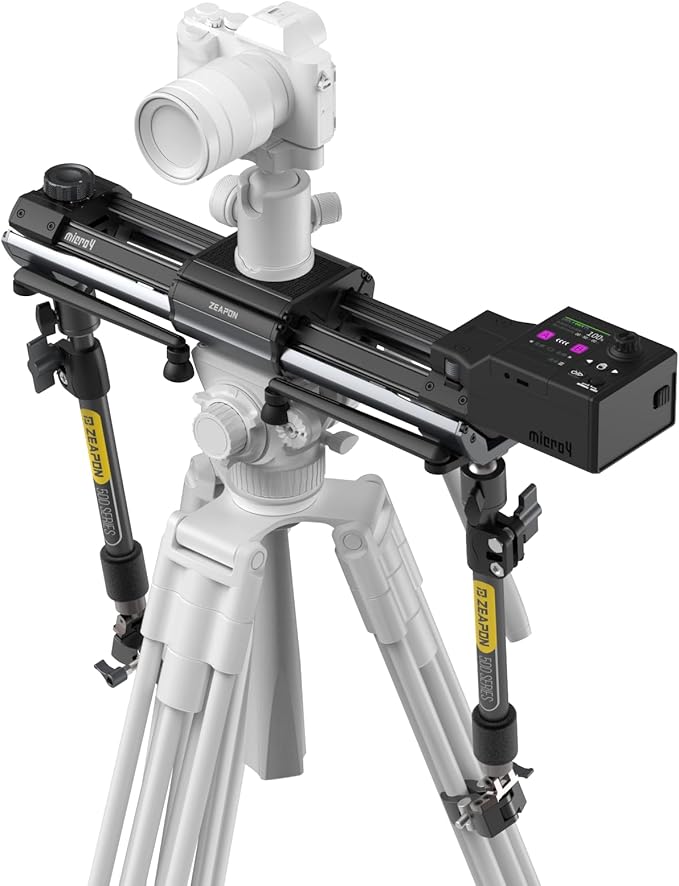 Zeapon Micro4 E500 Double Distance Motorized Camera Slider, High-Speed Low Noise Motor 10-26Lbs Payload, 27''/59cm Compact Slider with Carrying case, LCD Screen, App Control, Smooth Damping Design