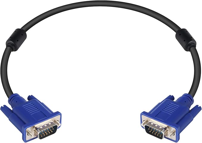 PASOW VGA to VGA Monitor Cable HD15 Male to Male for TV Computer Projector (1.5 Feet)