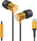 LUDOS Ultra USB C Headphones for iPhone 16 15 Pro Max Plus iPad Pro, 5 Years Warranty, Magnetic USB-C Earbuds for Samsung Galaxy S24 S23 Ultra S22 S21 FE S20 A55 A54 A53, USB Type C Earphones - Gold