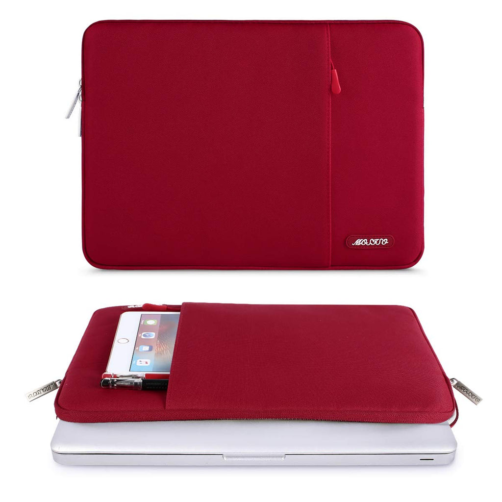 MOSISO Laptop Case 13 inch, Laptop Sleeve Compatible with MacBook Neo/Air/Pro 13 inch with A18/M5/M4/M3/M2/M1 Chip 2026-2016, Polyester Vertical Computer Sleeve Bag with Pocket, Red