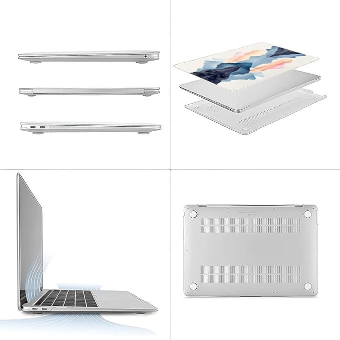 Compatible with MacBook Air 13.3 13.6 Inch Case 2022 2021 2020 2019 Plastic Hard Shell Case Cover,13.6 Air (A2681) M2 2022, Mountains and Water