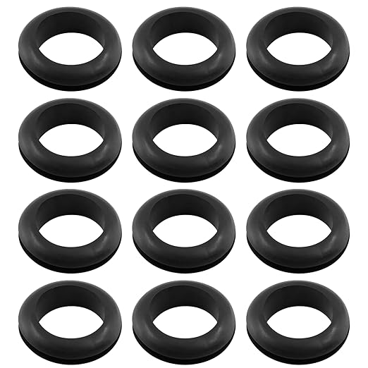 12 Pcs Rubber Grommets, 3/4" Inside Diameter 7/8" Drill Hole Rubber Wire Grommets for Wire, Firewall, Cables, Plugs