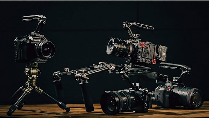 Tilta Xeno Top Handle for Filmmakers & Cameras - Black | Aluminum Alloy and Silicone Build | 1/4″-20 and 3/8″-16 Threads w/Locating Points | Safety Release Pin | Comfortable Handling (Cold Shoe)