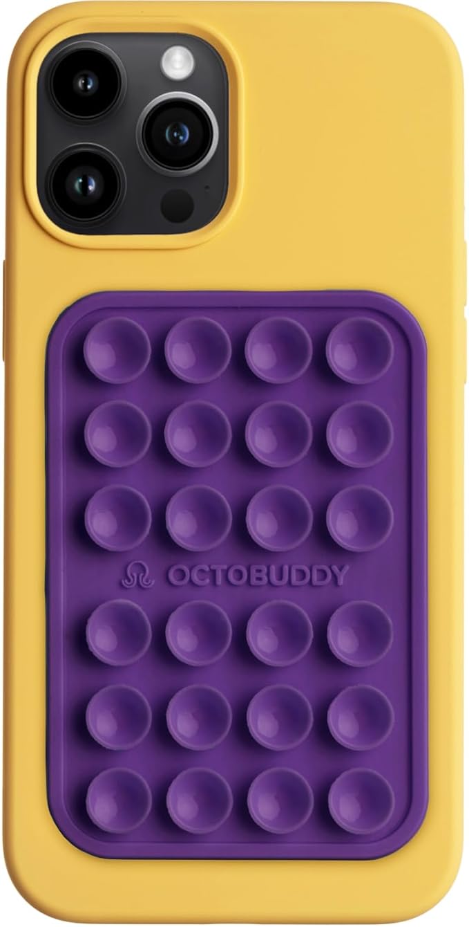 Classic - Silicone Suction Phone Case Adhesive Mount - Hands-Free, Strong Grip Holder for Selfies & Videos - iPhone & Android Compatible - 2.25″ x 3.25″, Wisteria
