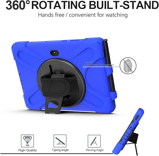 Rantice Case for Samsung Galaxy Tab Active5 PRO / Active4PRO / Active PRO 10.1, Shockproof Drop Protection Case with 360 Stand, Hand Strap & Shoulder Strap for SM-X350/X356B/T540/T547/T630/T638(Blue)
