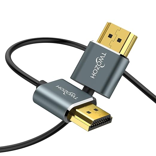 Twozoh Ultra-Thin HDMI to HDMI Cable 6.6FT, Hyper Slim HDMI 2.0 Cable, Extreme Flexible HDMI Cord Support 3D/4K@60Hz, 2160P, 1080P