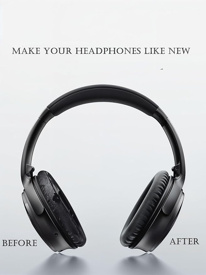 Headphones Replacement Ear Pads Cover,for Bose Quietcomfort QC15 QC25 QC35 35 ii Headsets (Black)