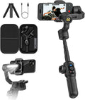 Professional Gimbal Stabilizer for Smartphone,Built-in 18CM Extension Rod and Powerful Fill Light,360°Inception,Face&Object Tracking Stabilizer,3-Axis Gimbal for iPhone& Android-Smart S2