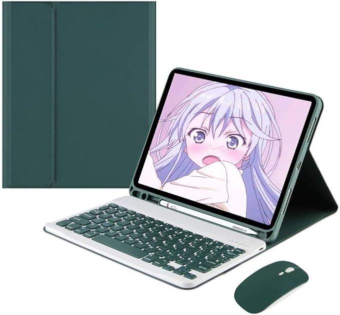 Keyboard Case for iPad Air 11 inch (M3 2025/M2 2024) with Mouse, Case for iPad Air 5th/4th Gen with Keyboard Cover with Pencil Holder, Teal