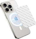 GONEZ Magnetic Suction Cup Phone Mount for MagSafe Case, Removable Silicone Sticky Grip for iPhone 12/13/14/15/16, Hands-Free Selfies and Videos for TikTok & Instagram Influencer/Creator, White