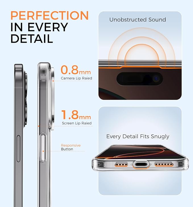 MAGIC JOHN 360° Rotatable Magnetic Invisible Stand for iPhone 16 Case [Camera Control Button] [Compatible with MagSafe] 16FT Military Grade Shockproof for iPhone 16 Case 6.1'' with Kickstand, Clear