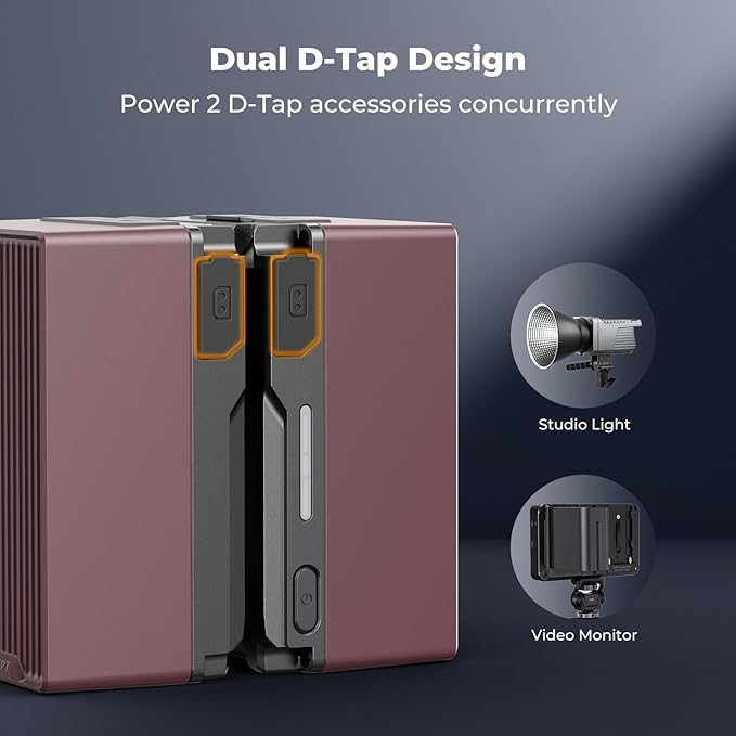 K&F CONCEPT V Mount Battery, 99Wh 6700mAh V-Mount Battery with PD 100W USB-C Fast Charging, with Dual D-TAP/A/USB-C/DC/TFT Display/Emergency Light for Camera, Camcorder, Monitor, Video Light