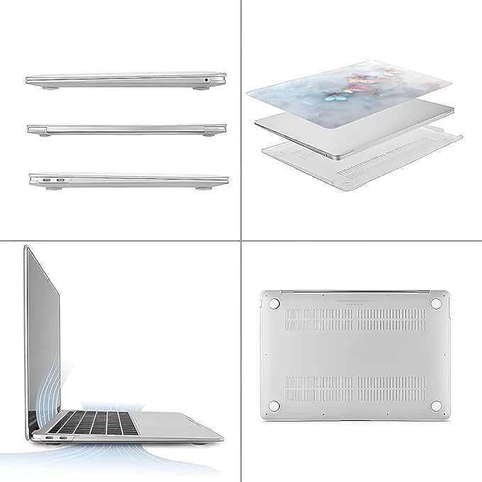 Compatible with MacBook Air 13.3 13.6 Inch Case 2022 2021 2020 2019 Plastic Hard Shell Case Cover,13.3 Pro(A1706/A1708/A1989/A2159/A2289/A2338), Floral