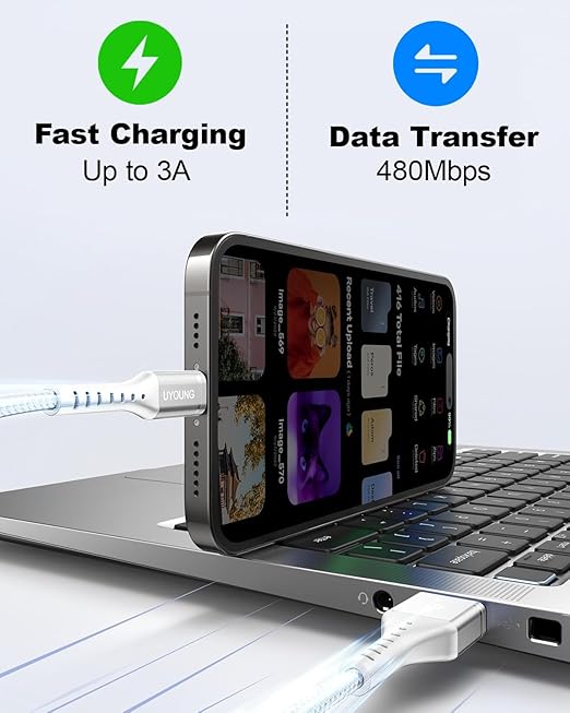 Multi Charging Cable 2Pack 6FT, 3 in 1 Charger Cable Braided Universal Phone Charging Cord with Lightning/Type C/Micro USB Ends, Multiple USB Cable for iPhone/Samsung/Google Cell Phones and More