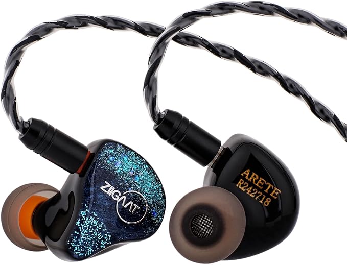 Linsoul ZiiGaat x Fresh Reviews Arete in Ear Monitor, 1DD+4BA Hybrid Earphone IEM, Wired Gaming Earbuds, Studio Monitor Tunning, with Detachable IEM Cable for Musician Audiophile (Blue)