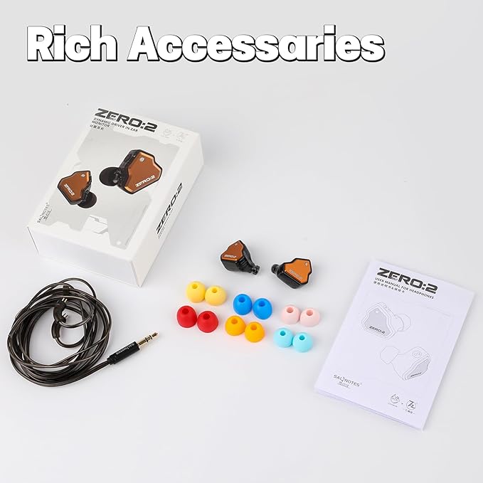 Linsoul 7Hz x Crinacle Zero:2 in Ear Monitor, Updated 10mm Dynamic Driver IEM, Wired Earbuds Earphones, Gaming Earbuds, with OFC IEM Cable for Musician (Without MIC, Orange)