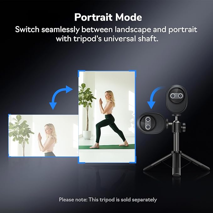 EMEET Piko 4K Webcam for Streaming, World’s 1st Dual-Camera AI-Powered 4K Camera w/AI Autofocus, 3 Mics Array&3 Sound Modes, USB Webcam with Clip, Great for Streaming, Desk Setup and Creative Gifts