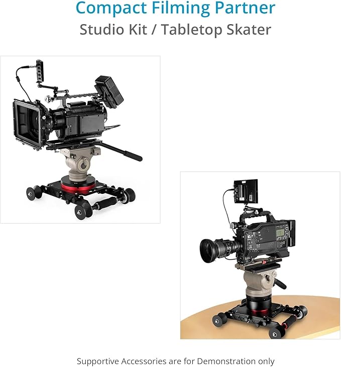 Proaim Fusion Video/Film Camera Dolly Slider with Track Ends. Runs on Tracks & Flat Surfaces. Payload up to 45.3kg /100lb. (DL-FUSN-01)