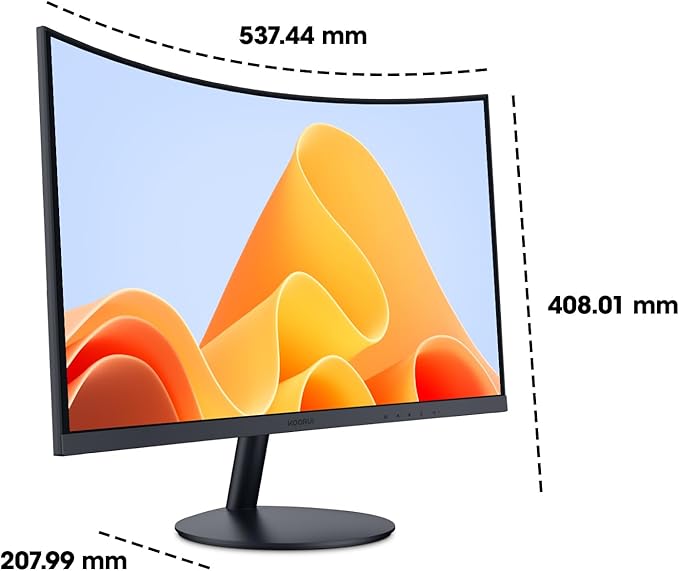 KOORUI 24 inch Curved Monitor, Full HD 1080P Curved Computer Monitor, 100Hz 1500R PC Screen, HDMI VGA, Tilt Adjustment, LCD Display, Eye Care, Black 24N5CA