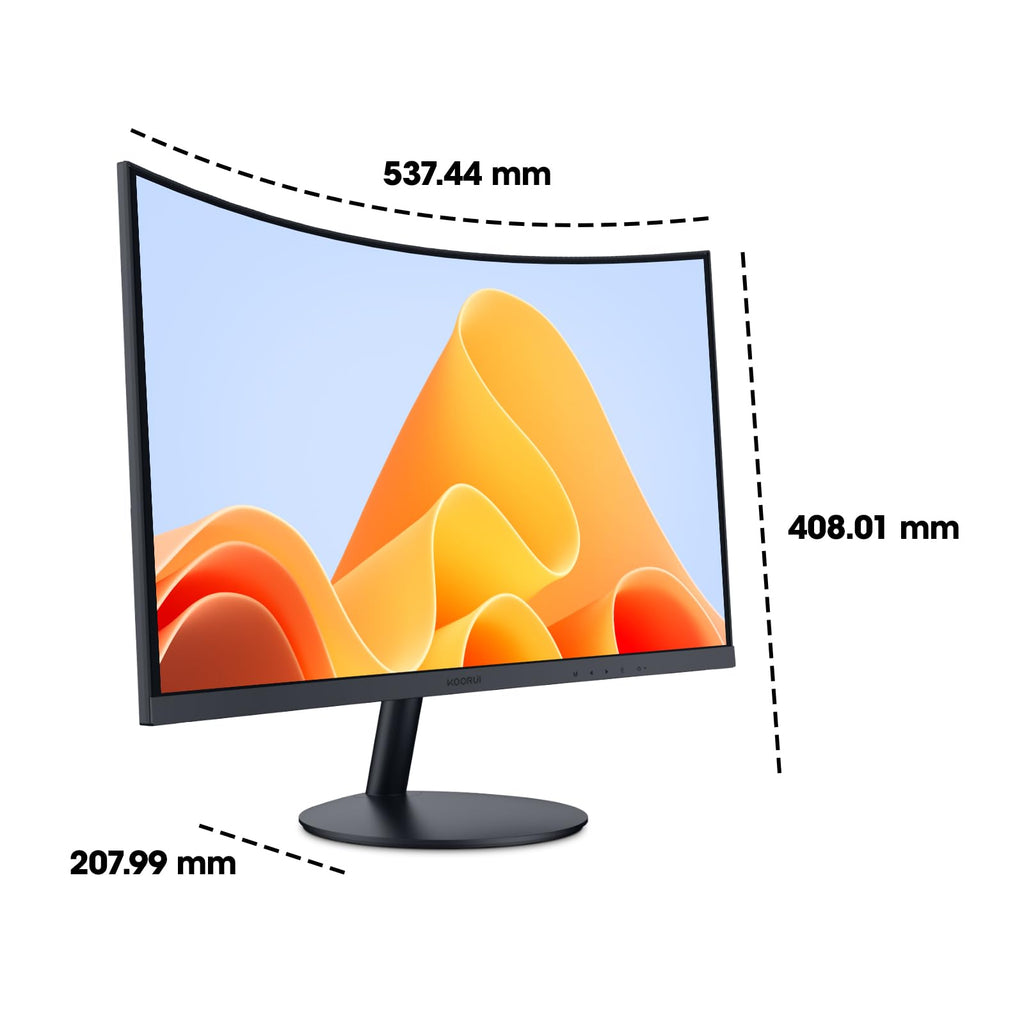 KOORUI 24 inch Curved Computer Monitor, FHD 100Hz VA 1500R PC Screen