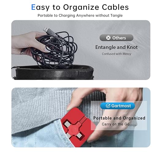 6 Pcs 3 in 1 Retractable Multi Chargers Cable(3.28FT) with USB C/Micro USB/IP and Phone Stand, Festivals and Birthday Gift for Your Family and Friends, Compatible with iPhone/Android/Tablet