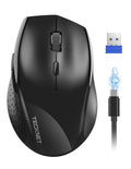 TECKNET Rechargeable Mouse,2.4 GHz Ergonomic Silent Mice with 6 Buttons