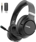 Wireless Bluetooth Headsets with Microphone for Computer, Headphone Foldable Over Ear Soft 40H with Retractable Mic, USB Dongle for PS5 PS4 PC Cellphone Laptop