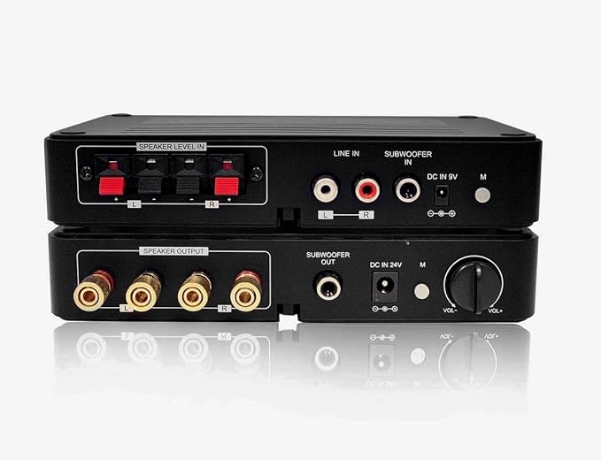 WSA-5RP Wireless Surround Sound Rear Speakers Kit with 2 x 50W Amplifier Built-in, 5.2G / 5.8GHz Dual Band Selectable, Total 106 RF Channel Auto Switching, Black