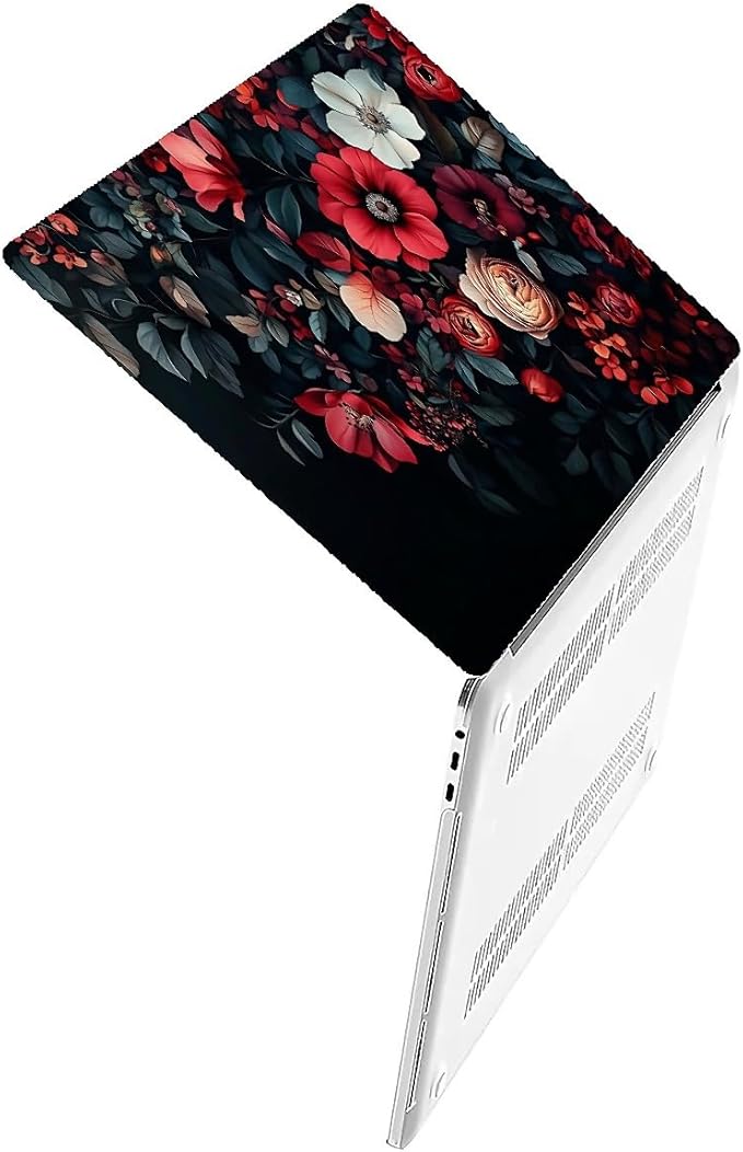Compatible with MacBook Air 13.3 13.6 Inch Case 2022 2021 2020 2019 Plastic Hard Shell Case Cover,13.6 Air (A2681) M2 2022, Dark Floral