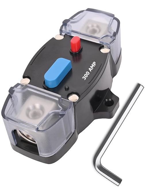 300 Amp Circuit Breaker 12-48 Volt DC 300A Self Recovery Resettable High Amp Circuit Breaker with Manual Reset Button for Automotive RV Marine Boat Car Audio and Amps Protection